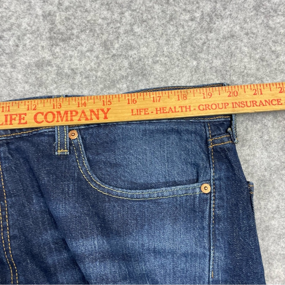 Levis 505 Jeans Mens‎ 38x30 Blue Whiskered Classic Straight Leg Denim 5 Pocket - Picture 5 of 11